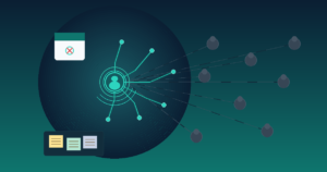 Eén gloeiende AI-kampioen-node met workflow-draden, rest van het MKB-team grijs en losgekoppeld